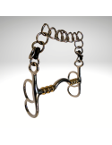 Mors papillon inox, rouleaux cuivre, branches fixes, passage de langue