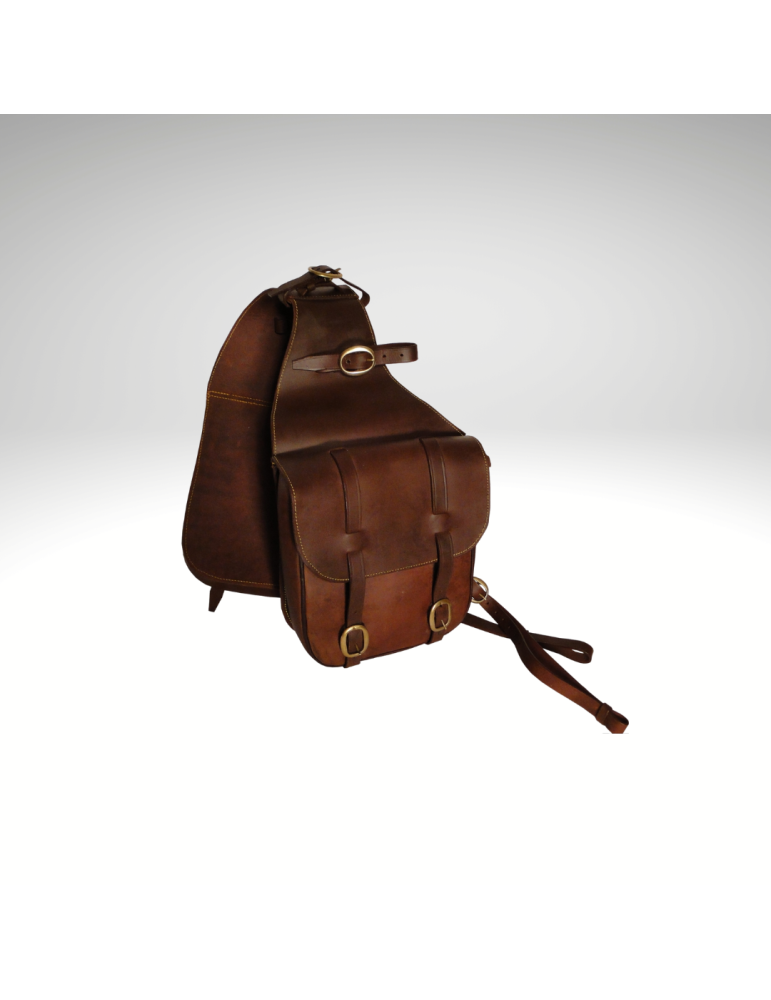 Sacoches selle en cuir, idéal pour la randonnée.