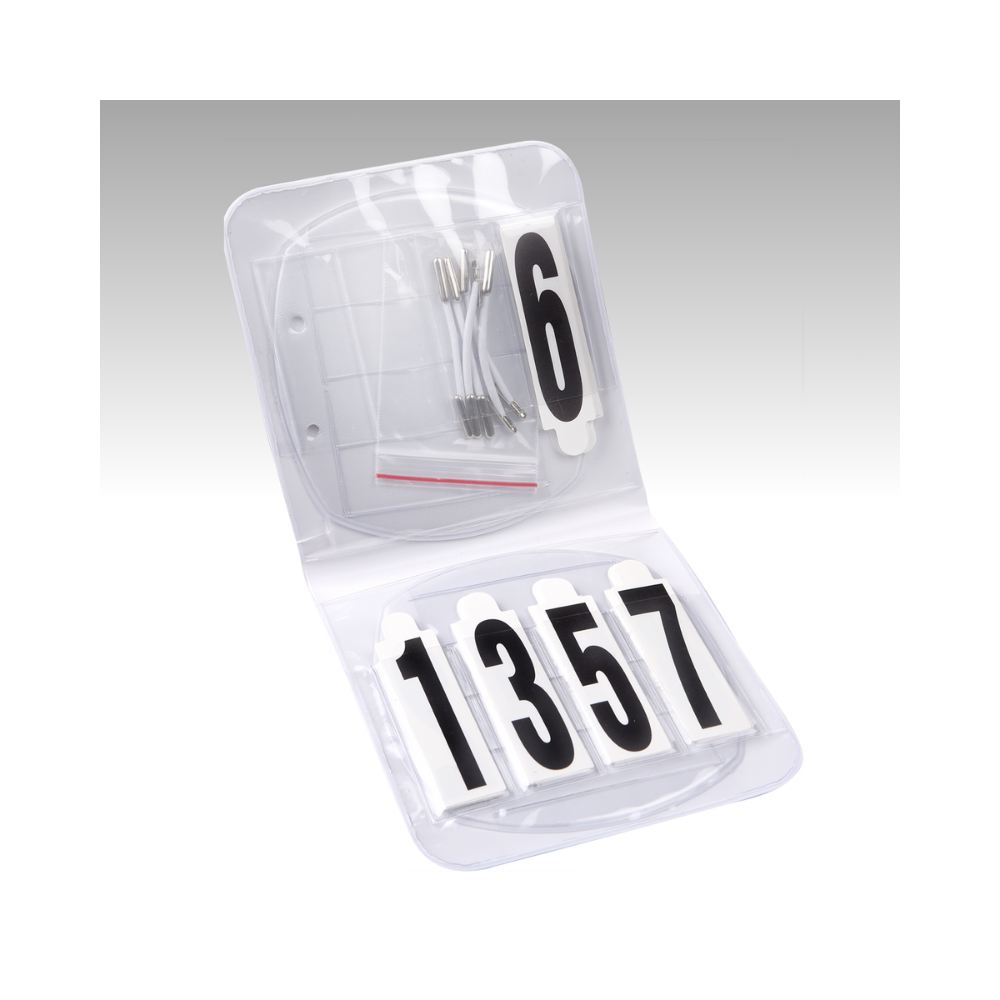 Set de numéros de départ ovale avec élastiques