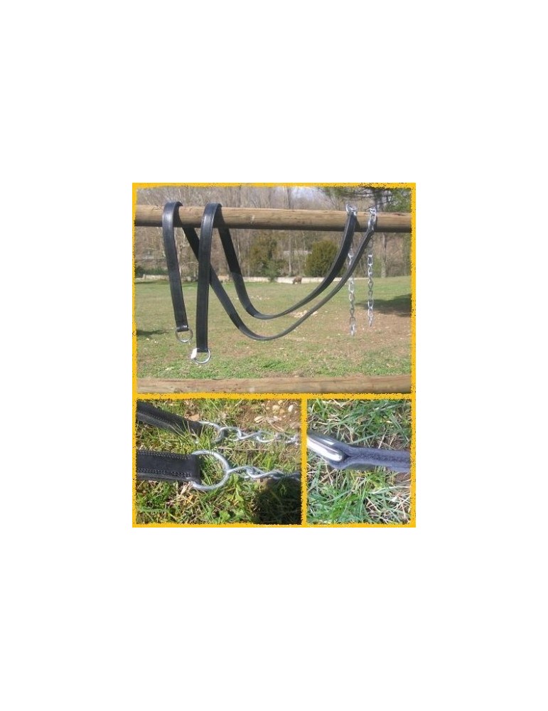 Traits en cuir et chaîne