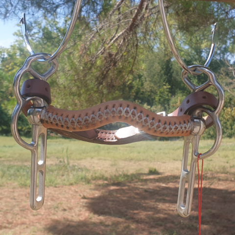 Gainage de mors, Enrobage du canon du mors avec un cuir fin 2