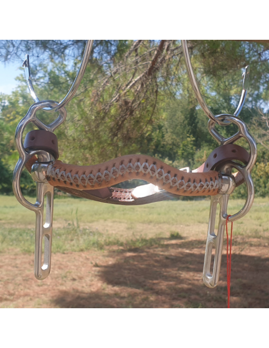 Gainage de mors, Enrobage du canon du mors avec un cuir fin