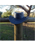 Chapeau en cuir tresse coté SB