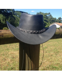 Chapeau en cuir tresse à l'arrière - SB