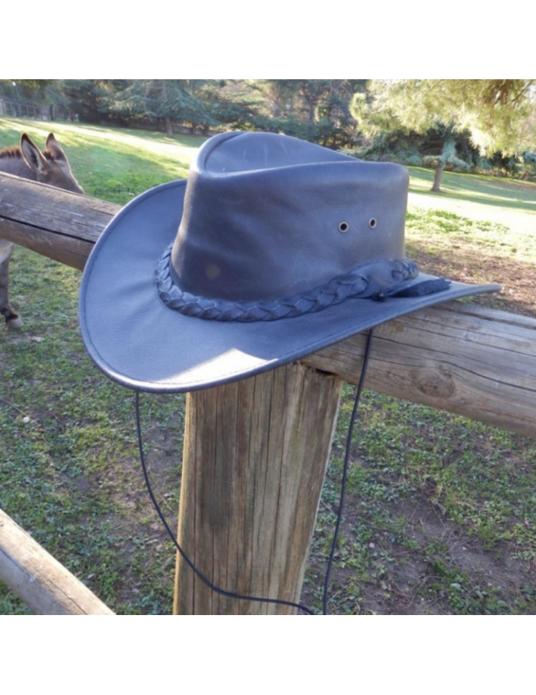 Lot de 2 chapeaux en cuir tresse derrière - SB