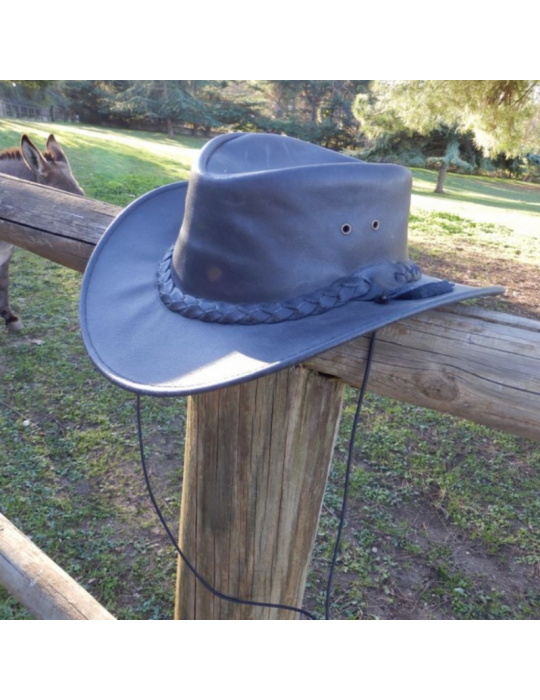 Lot de 2 chapeaux en cuir tresse derrière - SB