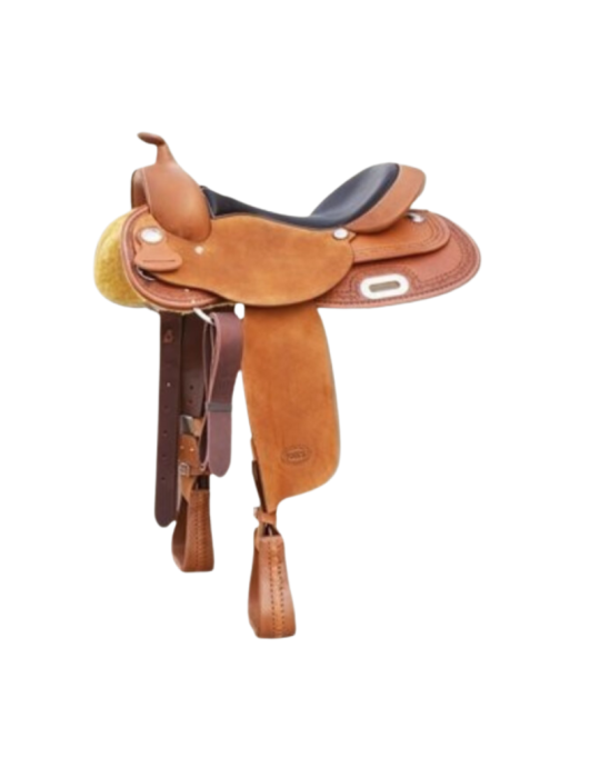 Selle western en cuir 15.5"/ 16" couleur cognac, brun foncé