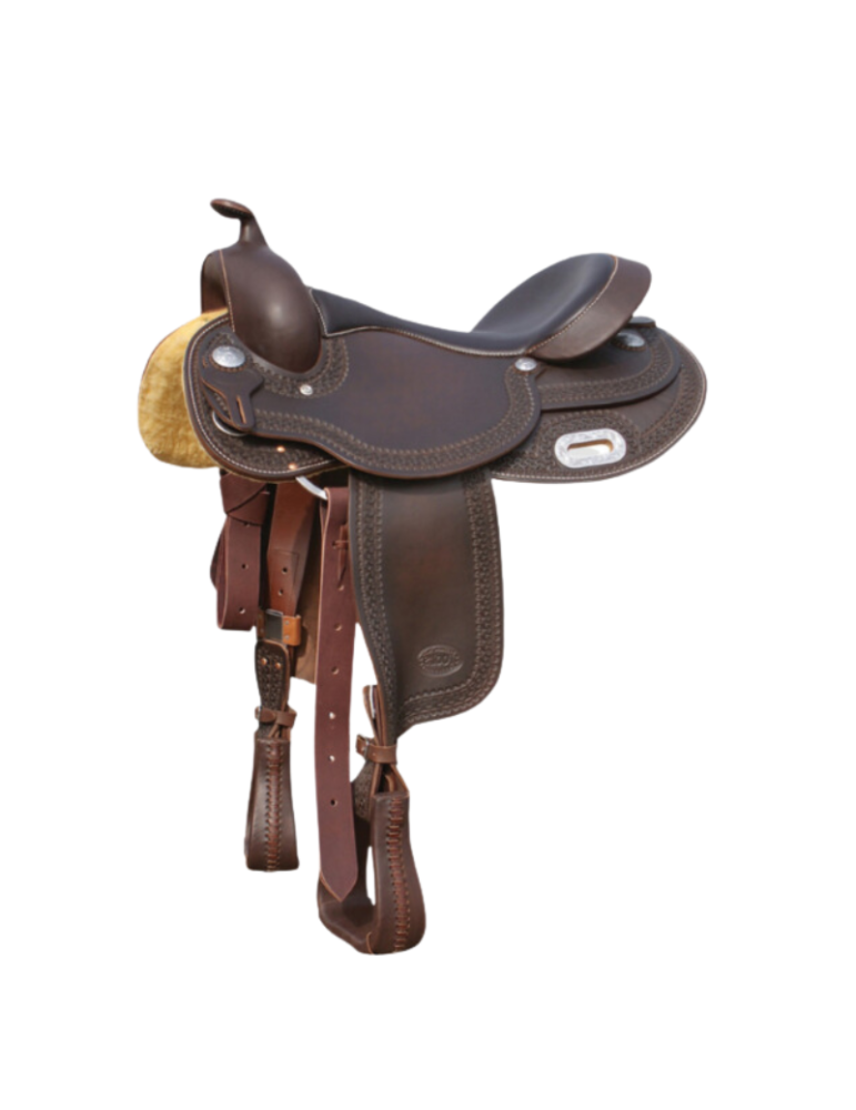Selle western Pool's cuir, Tailles : 15,5"/16"/ 17", Brun foncé.