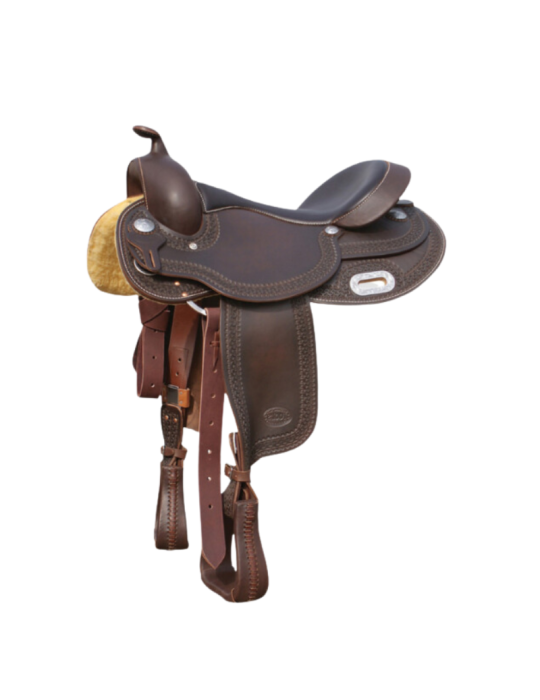 Selle western Pool's cuir, Tailles : 15,5"/16"/ 17", Brun foncé.