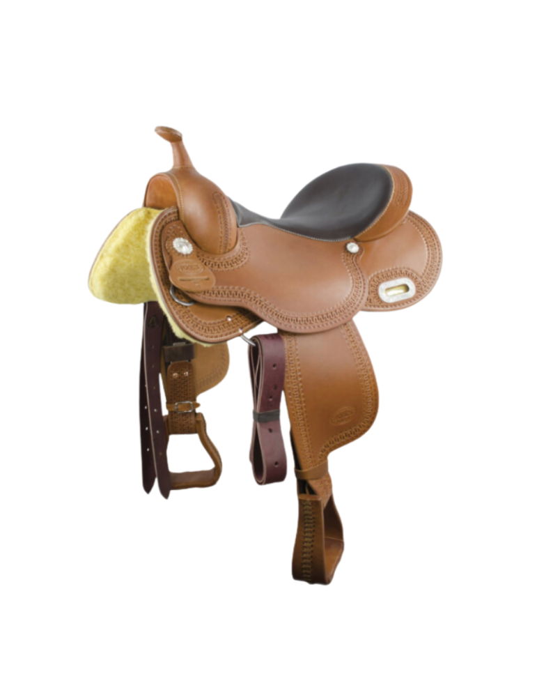 Selle western cuir, brun foncé 15", 15.5", 16" Selle western cuir, brun foncé 15", 15.5", 16"