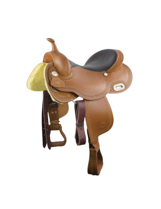 Selle western cuir, brun foncé 15", 15.5", 16" Selle western cuir, brun foncé 15", 15.5", 16"