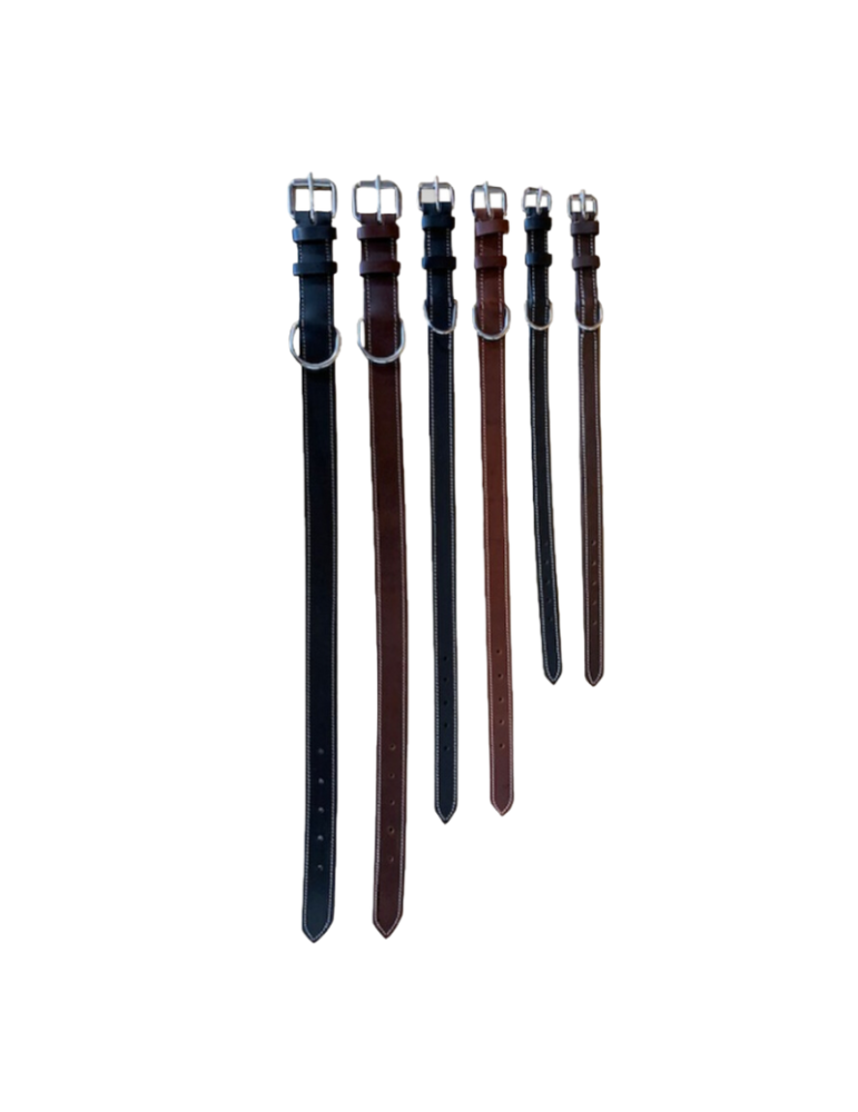 Collier pour chien en cuir, marron ou noir