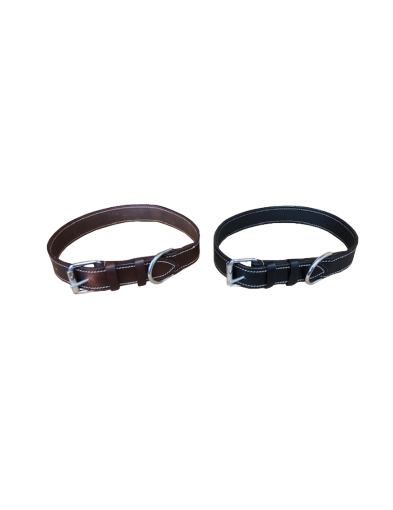 Collier pour chien en cuir, marron ou noir