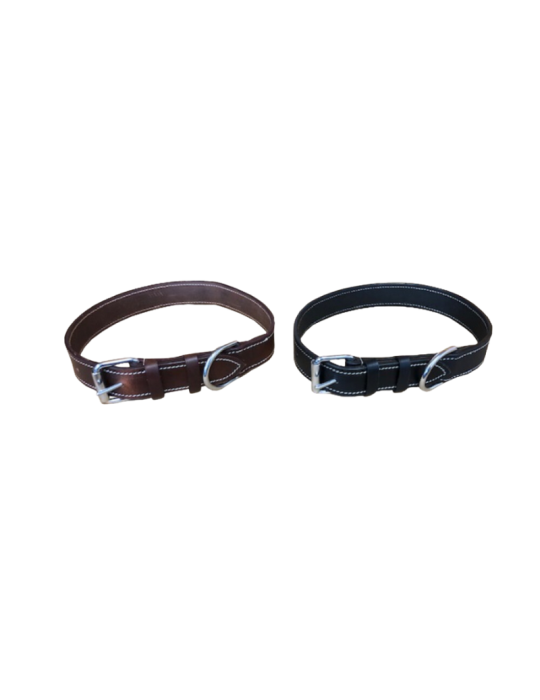 Collier pour chien en cuir, marron ou noir