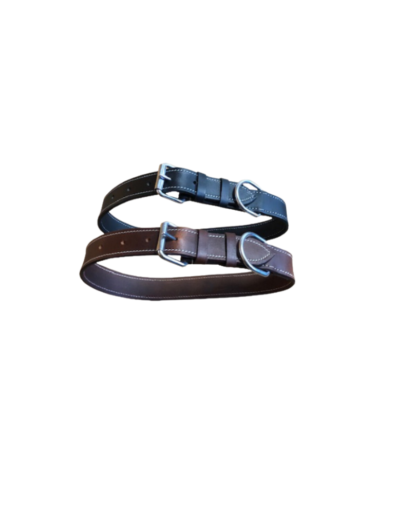 Collier pour chien en cuir, marron ou noir