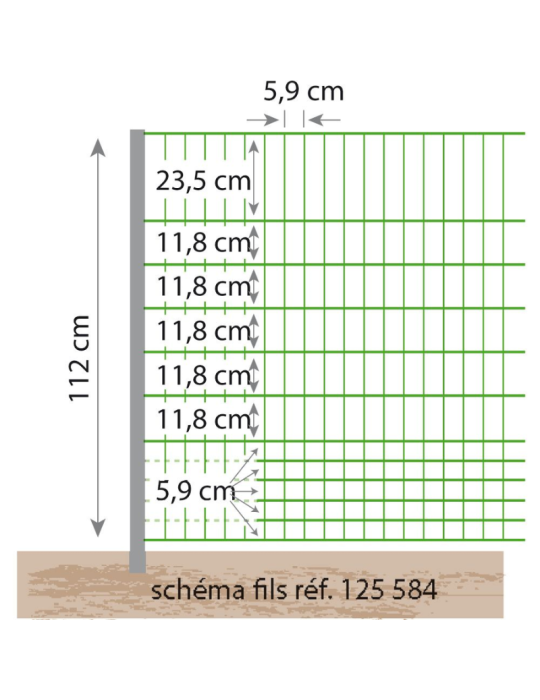 Filet électrifiable, 1,12 m - 50m , pour volaille BEAUMONT