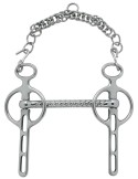 Mors Liverpool, inox, canon droit demi torsadé, branches mobiles 3 passes