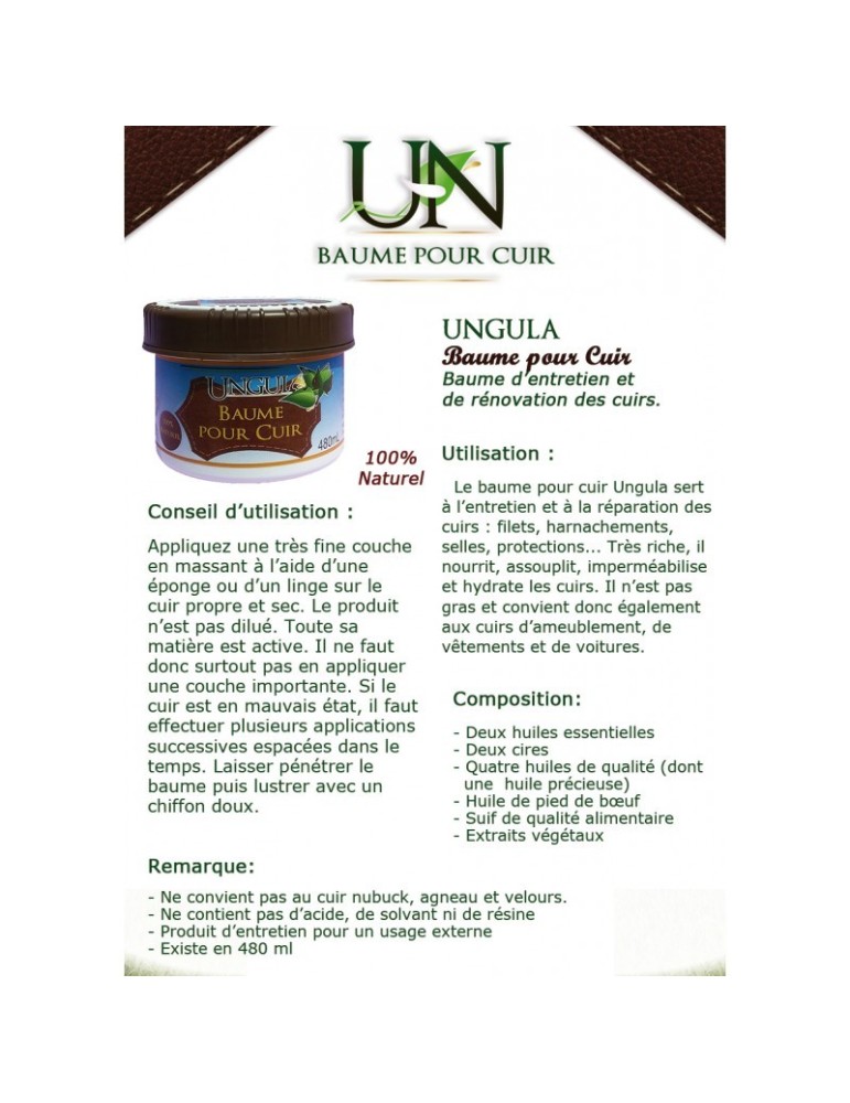 Baume pour cuir Ungula Naturalis