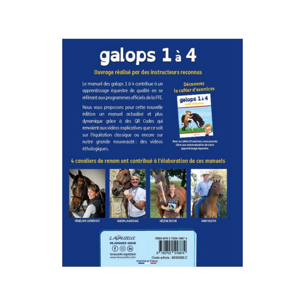 Manuel galops 1 à 4 avec vidéo - Lavauzelle