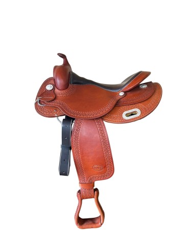 Selle western Pool's cuir, Tailles : 15,5"/16"/ 17", Brun foncé. 2