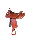 Selle western Pool's cuir, Tailles : 15,5"/16"/ 17", Brun foncé.