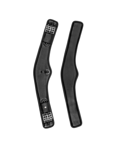 Sangle courte en cuir Contour 55cm noir