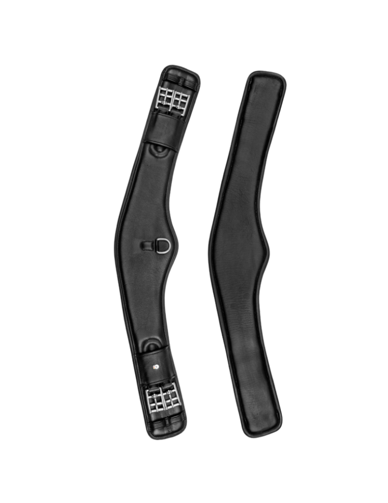 Sangle courte en cuir Contour 55cm noir