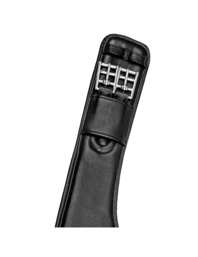 Sangle courte en cuir Contour 55cm noir