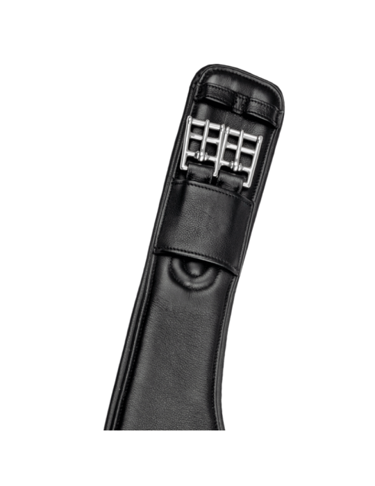 Sangle courte en cuir Contour 55cm noir