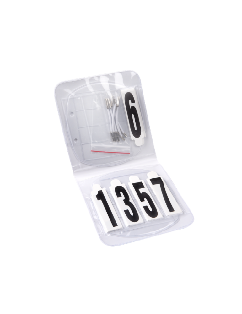 Set de numéros de départ ovale avec élastiques