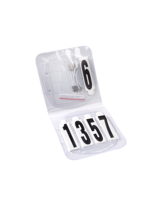 Set de numéros de départ ovale avec élastiques
