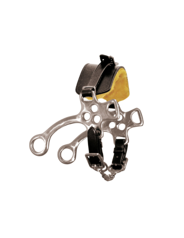 Hackamore en inox avec muserolle en cuir