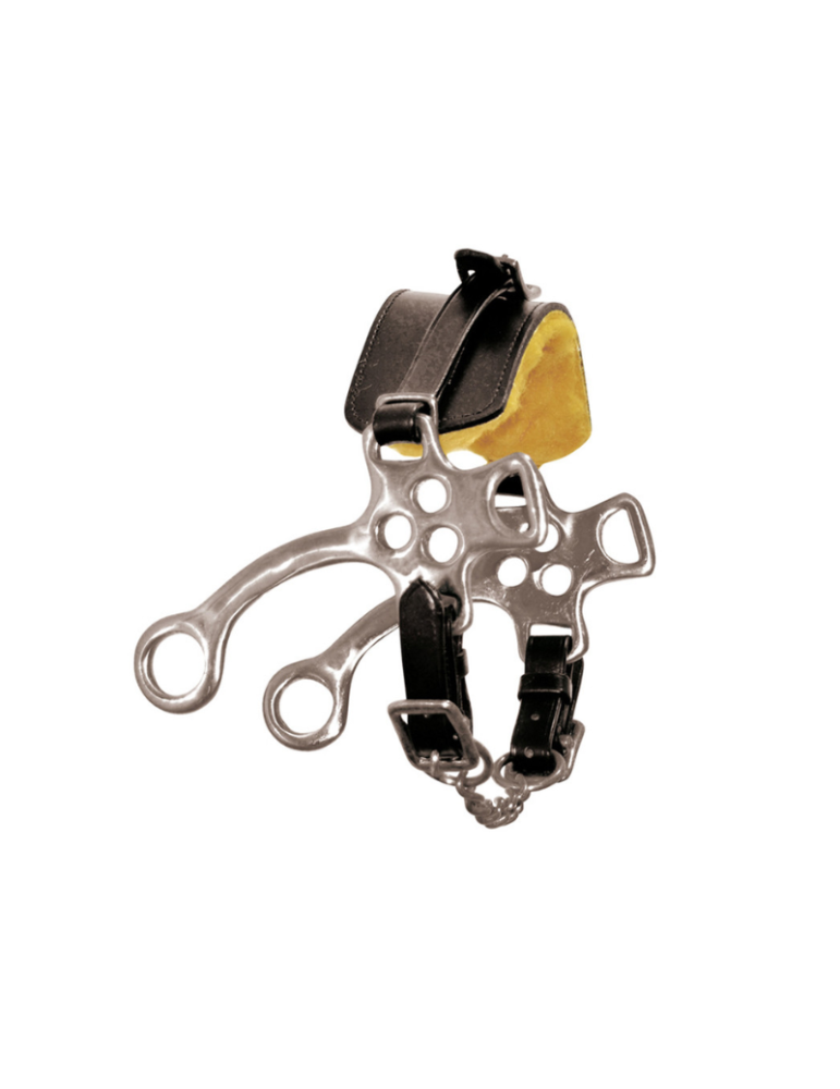 Hackamore en inox avec muserolle en cuir