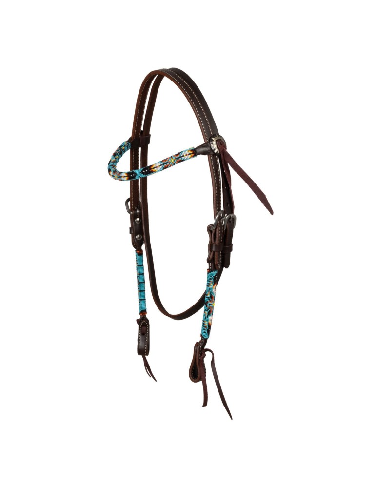 Bridon western huilé avec perles Navajo Sky