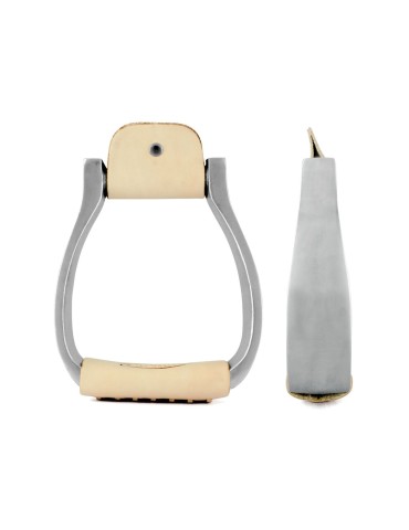 Étriers western cuir/aluminium